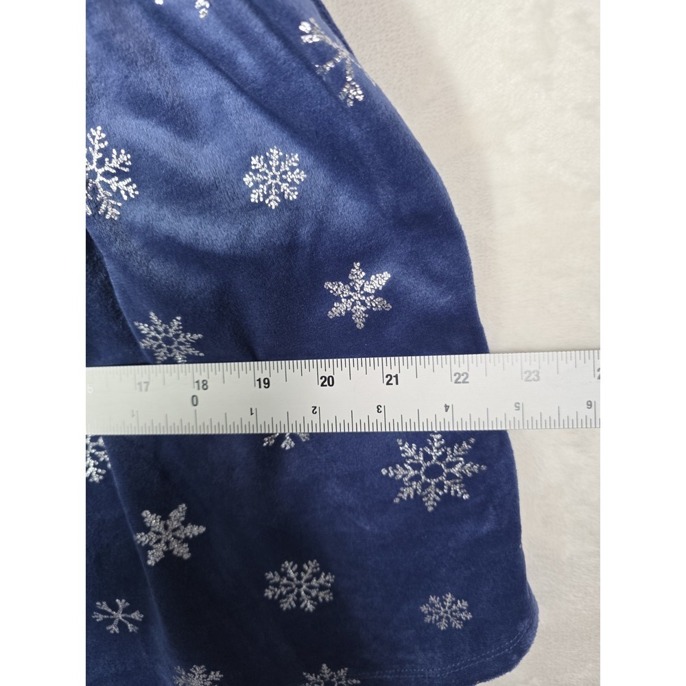 Sleep Chic XL Blue Velour Pajama Set Snowflake Print Long Sleeve Soft Lounge - Picture 13 of 15